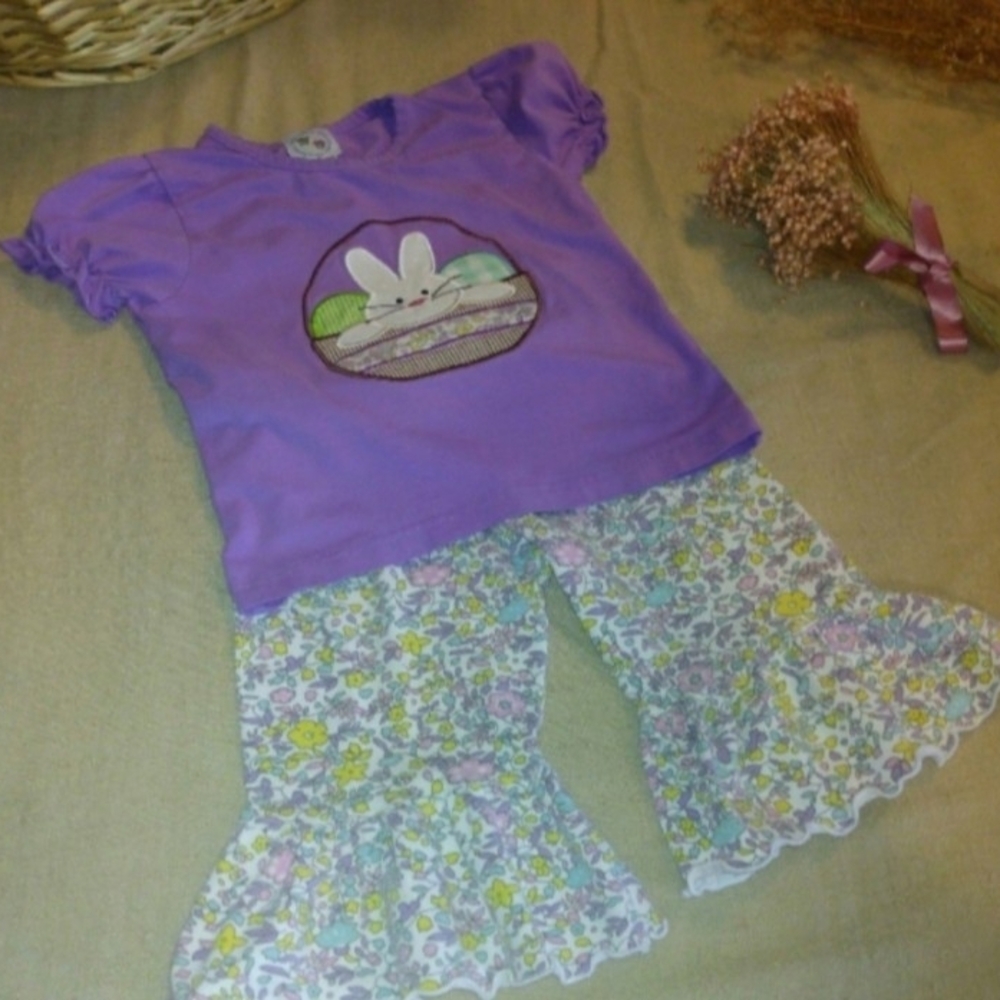 Vintage Purple Bunny Pajama Set